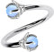 OUFER Twist Helix Earring 316L Stainless Steel Dragon Claw with Opalite Center 16G Twist Lip Labret Belly Bars Cartilage Earring Piercing Jewellery Steel