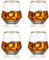 Diamond Whiskey Glasses Set of 4 Water Juice Tumbler Tilted Scotch Glass 300ml Whisky Glass Modern Look Glassware for Bourbon/Rum/Bar Tumbler