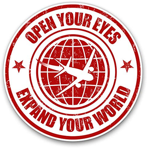 Vinyl-Aufkleber (2 Stück) 10 cm – Weltreise, Flugzeug, Reisende, Aufkleber für Laptops, Tablets, Gepäck, Scrapbooking, Kühlschränke, 5574