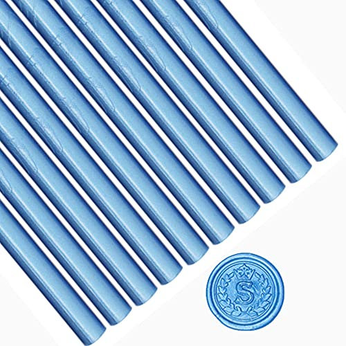 Wachs-Siegel-Stick, ANBOSE 10pcs Klebepistole Wachs-Siegel-Sticks für Wachs-Siegel-Stempel, Wachs-Siegel-Stäbe für Hochzeit Einladungen, Briefumschläge(Blue)