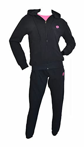 Lotto Tuta Donna in Felpa Estiva - Tuta Donna Completa - Sportiva - Leggera Morbida per il tuo massimo comfort (8185 T. UNITA NERO, S)