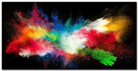 Coloray Küchenrückwand 140x70cm Dekorplatte gehärtetes Glas Glasscheibe Küche Glaskunstwandbild Panel - Explosion