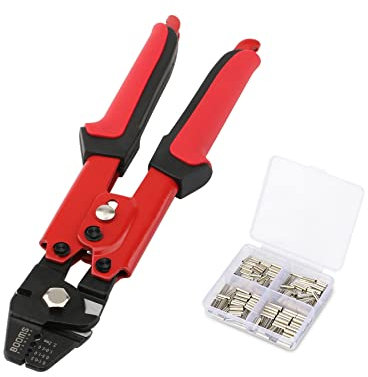 Booms Fishing CP1 Fishing Crimping Pliers Heavy Duty with 140pcs Crimp Sleeves, Red