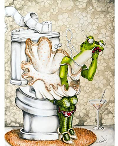 Meecaa Diamant-Malerei-Set mit Werkzeug, Frosch, Toilette, Tier, DIY, 5D-Vollbohrer, Kreuzstich, Diamant-Mosaik, Kunst, Handwerk, 30 x 40 cm (Frosch)