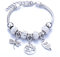 LuLiyLdJ Bracelet femme, bracelet chaîne en acier inoxydable avec pendentifs en perles et cristal