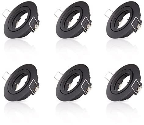 Paco Home Einbaustrahler 6er Set Deckenstrahler Schwenkbar GU10 Fassung Deckenspots Rahmen Decke Küche Deckenbeleuchtung Ohne Leuchtmittel Schwarz