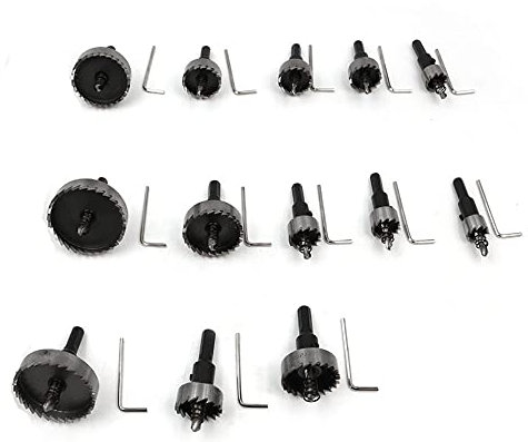 ZONADAH Set di 13 seghe a tazza ad alta velocità per metallo, 16-53 mm, in acciaio al tungsteno, per legno di ferro e rame