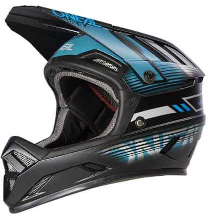 O'NEAL | Mountainbike-Helm | MTB Downhill | Nach Robustes ABS, Ventilationsöffnungen für Luftstrom & Kühlung, ABS Außenschale | Backflip Helmet Eclipse V.23 | Erwachsene | Grau Blau | XL