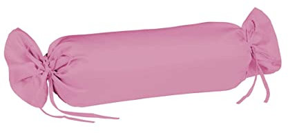 sleepling Satin Kissenbezug, Kissenhülle Nackenrolle aus 100% seidig weicher Baumwolle, Bezug Zierkissen, 60 Grad, Ökotex 100, Made in EU, 15 x 40 cm, pink