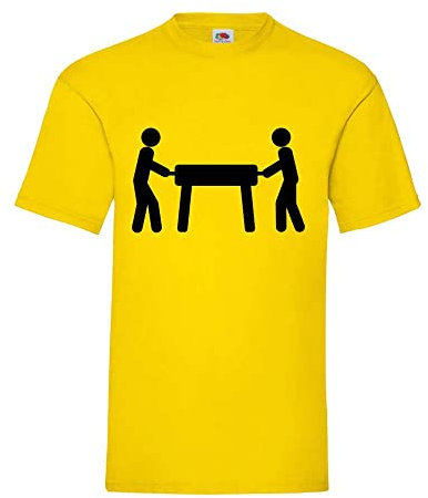 Kickertisch Strichmännchen Männer T-Shirt Gelb XXL