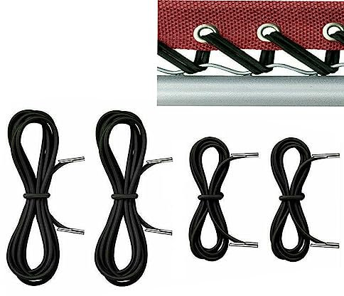 TWSOUL Liegestuhl Elastische Schnur, Gummischnur für Liegestuhl, Universal Gummischnur für Sonnenliege,Gartenliege, Strandliege Schwarz (2 * 2,2 m + 2 * 1,35 m)