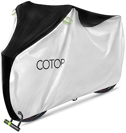 COTOP Telo Bici Impermeabile,Telo Copri Bicicletta da Esterno,210T Nylon telo copri scooter impermeabile Antipolveri Anti-UV con Sacca per Il Trasporto per Esterno Mountain Bike Scooter