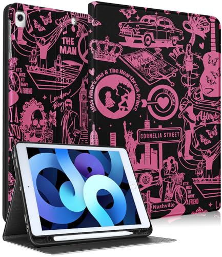 Uppuppy Schutzhülle für iPad 9. / 8. / 7. Generation, 25,7 cm (10,2 Zoll), niedlich, cool, Folio-Smartcover, Stifthalter, Teenager, Mädchen, hübsch, einzigartig, modisch, für Apple iPad 7/8/9 Gen