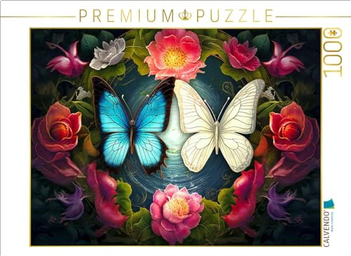 CALVENDO Puzzle Yin und Yang - Zwei Schmetterlinge | 1000 Teile Lege-Größe 64 x 48 cm Foto-Puzzle für glückliche Stunden