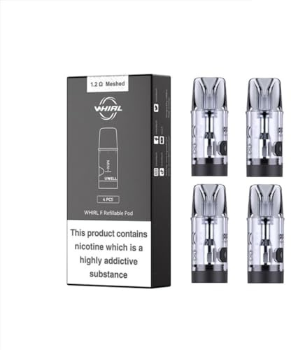 UWELL WHIRL F Pod mit Coil, 2ml 1.2ohm, E Zigarette Vapes ohne Nikotin keine Flüssigkeit(4 Stück)