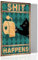 Pautdeer Metallschild im Vintage-Stil, schwarze Katze, Shit Happens, lustige Katzen, Wanddekoration, Badezimmer, Retro-Katze, Metallschild, Wandkunst, Katzen-Poster, Heimdekoration für