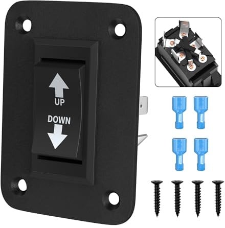 DAIERTEK - Daiertek Momentaner Reverse-Polaritätsschalter, 12 V, 30 A, DPDT, Polaritätsumkehrschalter, Stromanschluss für VR, Anhänger-Stabilisator
