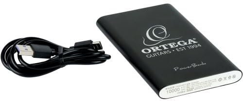 Ortega Guitars Powerbank Akku Zubehör - Wiederaufladbare Powerbank mit 10000 mAh - Bis zu 40 Studen Laufzeit - Inklusive USB-C-Kabel - Schwarz (OPB10000)