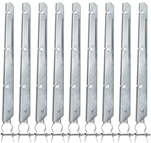 YXJSTO 9 Pack Barbwire Arm Extensions for Chain Link Fence, Barbed Wire Extend Arm for 1-3/8 to 1-5/8 Top Rail, Galvanized Steel Fence Extension