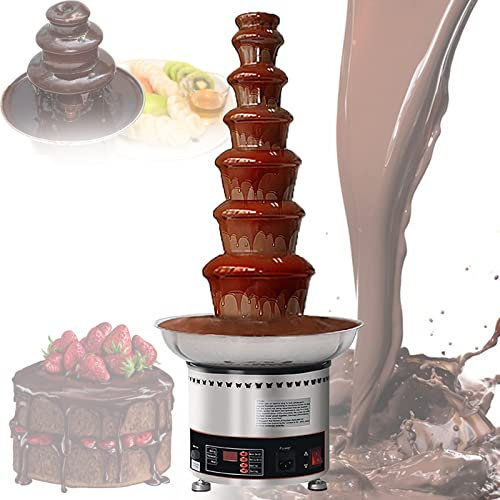 GEHPYYDS Electric Chocolate Fountain Chocolate Melting Machine 4/5/6/7 Tiers 304 Stainless Steel Strawberries,Cherries,Marshmallow,Biscuits,Cake Shop,Hotel,House,Restaurant,Banquet,7Tier