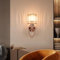 zhxinashu Moderne Kristall Wandleuchte, E27 Schlafzimmer Wandleuchte Innen, Gold Kreative Innen Wandlampe für Nachttisch Wohnzimmer Badezimmer Esszimmer Flur (Stil A)