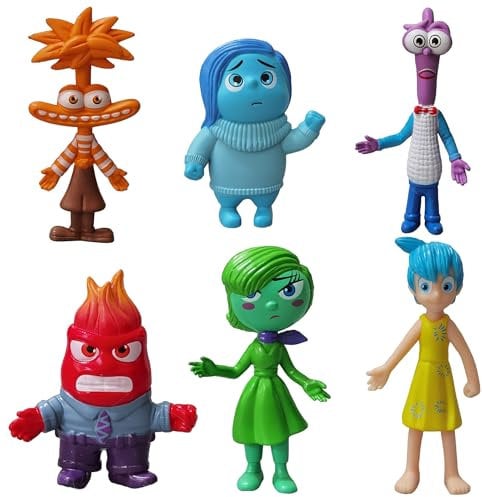 6pcs Insde Out Cake Topper, Insde Out Themed Birthday Party Decorations