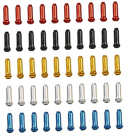 WHAMVOX 50pcs Car Core Cap Bike Components Parts Brake Wire Tool Brake Cable Tail Caps Bike Cable End Crimps Brake Cable End Gadget Brake Accessory Brake Cable End Accessory Aluminum Alloy