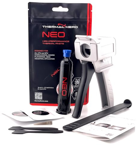 THERMAL HERO NEO (50g) Thermal Paste for Basic Applications: Suitable for All CPUs (AMD & Intel) GPUs Xbox PS4 PS5 Includes Cleaning Cloth and Paste Gun