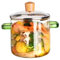Glass Cooking Pot 2.3L Large Capacity Clear Pots with Lid Double Handle Glass Pot Heat-Resistant Glass Pots for Cooking On Stove Simmer Pot for Pasta Noodle, Soup