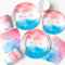 Cleboen Vaisselle Fêtes Gender Reveal Set Vaisselle Bleu Rose Baby Shower Assiette Gender Reveal, Set Assiettes Gender Reveal avec Assiettes en Papier Gobelets en Papier pour 12 Invités