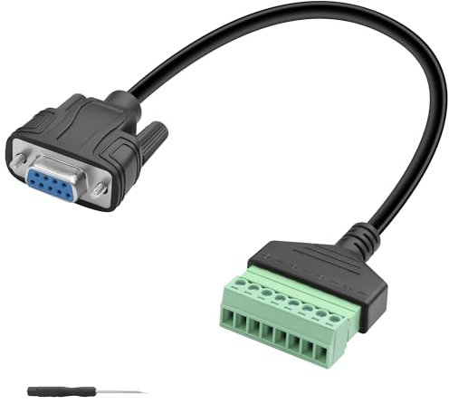JSADZKJ RS232 DB9 to 8Pin Terminal Extension Cable,DB9-9Pin Female to 8-Pin Solderless Terminal Screw Cable Db9 to Pluggable 8-Pin Solderless Terminal Monitor Cable-30cm