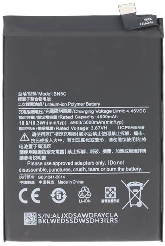 Akku kompatibel mit Xiaomi Poco M4 Pro 5G, Li-Polymer, 3,87V, 5000mAh, 19,35Wh, ohne Werkzeug