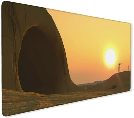 Tapis de Souris XXL Gaming 1000x500x3mm, Grand Tapis de Souris Coucher Soleil, Imperméable sous Main Bureau, Base en Caoutchouc antidérapante, Multifonctionnel Tapis Souris Paysage pour Gamer T-0