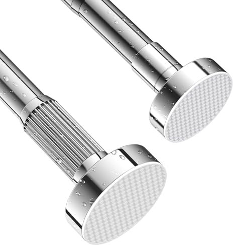 FeinKulturia Bastone Doccia Senza Foratura In Acciaio Inox 304, Telescopica Regolabile 70–120 CM, Antiruggine e Antiscivolo, Barra Estensibile Ideale Per Bagno, Finestra e Guardaroba