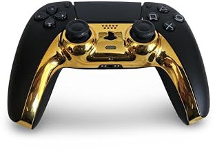 Zierleiste kompatibel mit Playstation 5 Controller | Mittelteil Faceplate Trim Glänzend | Custom Design | Ersatzteil (Gold)
