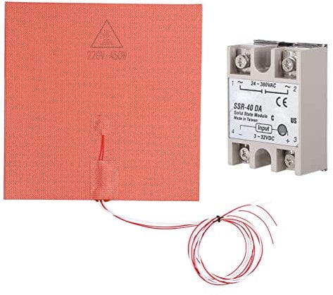 450W Silicon Rubber Heater Pad, Quick Heating, Strong Adhesion, DA Relay Module, for 3D Printer 250x250mm with Adhesive