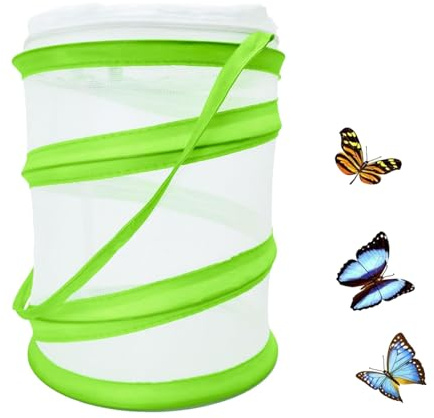 Pop-Up Design Schmetterlings- und Insektenlebensraum Käfig, Faltbares Insektenfangnetz, Zusammenklappbares Schmetterlingshaus mit Insekten-Netz