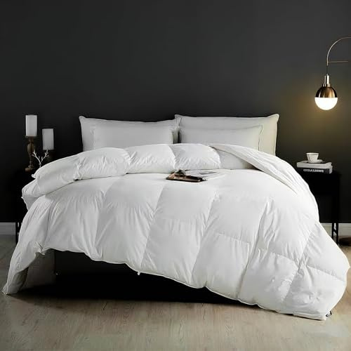 KUSNUG Federdecke 200 × 200 cm, Bio-Baumwolle Bezug 10% Daunen | Winterdecke, Öko-Tex und RDS Zertifiziert Daunendecke