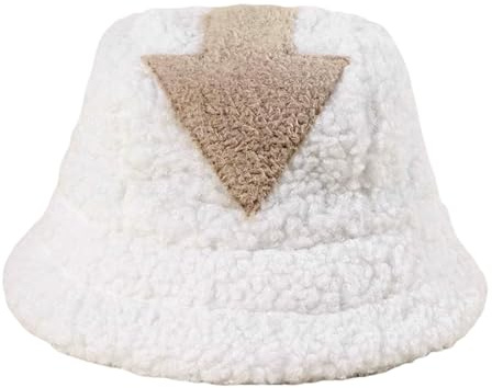 LUYYBDBG Mütze Women Appa Eimer Hut Lamm Wolle Winter Warme Fischkappen Kunstfell Pfeil -Pfeil -Symbol Gedrucktem Eimerhut Für Männer Flut Flache Oberteile-Khaki
