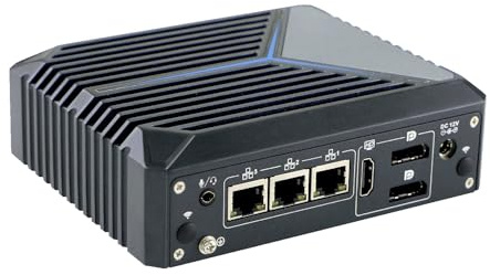 ANDAQI Micro Firewall Appliance, Mini PC, PFSense, Mikrotik, OPNsense, VPN, Router PC, Celeron J6412, RX13, AES-NI, SIM Slot, COM, 3 x 2.5GbE LAN, HDMI, 2 x DP, TPM2.0, 4G RAM, 64G SSD