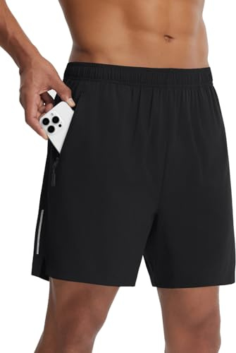 baleaf MTB Radlerhose Herren Gepolsterte Radhose mit Taschen 2 in 1 Outdoor Mountainbike Radlerhose 18CM Fahrradhose Bike Shorts Sommer Schwarz XL