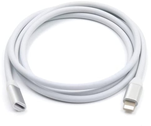 YWIBAHS iOS Extension Cable Lighting Extender Adapter Cord Male to Female Compatible with Mac - 2M/6.6FT White