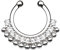 Piercingfaktor Fake Piercing Universal Ring Septum Nasen Lippen Helix Ohr Tribal Strass Kristalle mit Kugeln Lippenpiercing Nasenpiercing Ohrpiercing Tragus Intimpiercing Silber - Clear