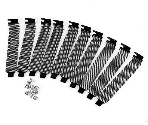 S SIENOC 10 x 20 * 120mm Schwarz PCI Slot slotblech Abdeckung Hartstahl Staubfilter Abdeckplatte PCI Slot Cover mit Schrauben (10 x PCI Slot Abdeckung, 20 * 120mm, Schwarz)