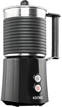 KOENIC Espumador de leche KMF5212 apto para lavavajillas, acero inoxidable, 400 ml