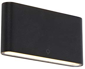 Qazqa led Modern außen Up and Down Wandleuchte, Außenlampe, Wandlampe für den Garten - Batt - Schwarz, inkl. 13.5W integrierter LED, 17.5cm, IP65, Rechteckig, 2-flammig