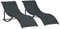Outsunny 2 Tumbonas Plegables de Aluminio en Forma de S Ergonómica con Tela Texteline para Piscina Patio Jardín Terraza 165x61x63 cm Negro