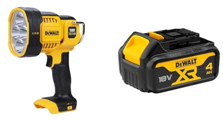 Dewalt DCL043-XJ XR Cordless LED Spotlight, 18V, 30cm x 20cm x 20cm, Black/Yellow Battery
