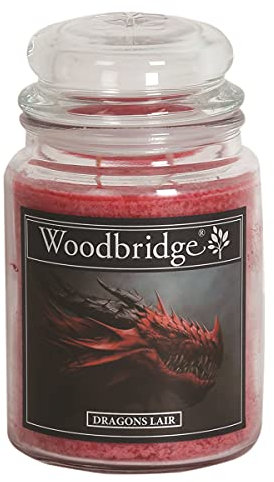 Woodbridge Große Duftkerze im Glas mit Deckel | Dragons Lair | Duftkerze Fruchtig | Kerzen lange Brenndauer | Raumduft für Zuhause | Kerze 2 Docht