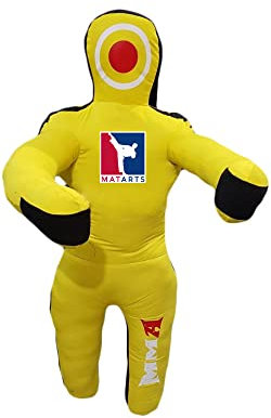 QMUK Matart - Sac de frappe pour enfant - Style judo - Jaune - 119,4 cm